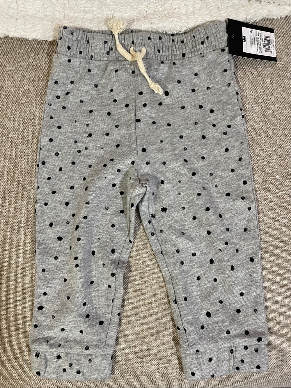 art class Grey Jogger Pants with Black Polka Dots